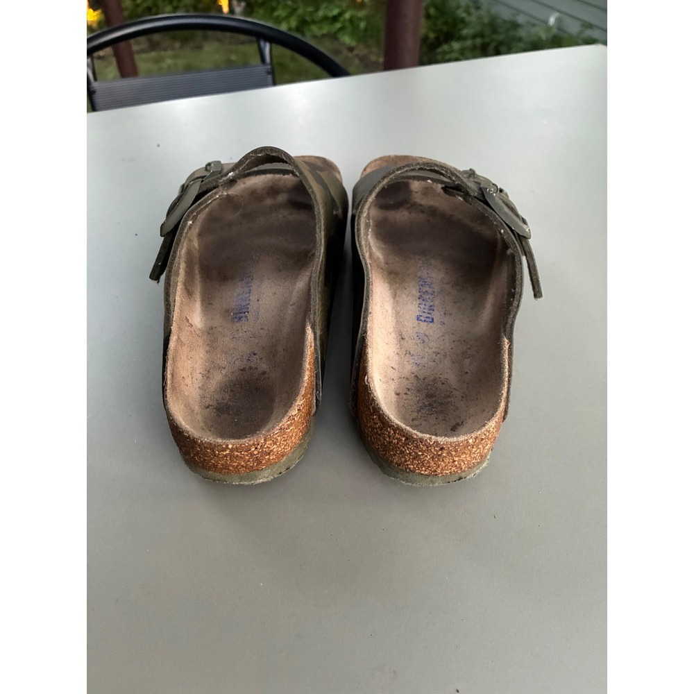 Birkenstock Arizona Camo Green Birko-Flor Slide Sandals Womens 37 (US 6) - Picture 3 of 6